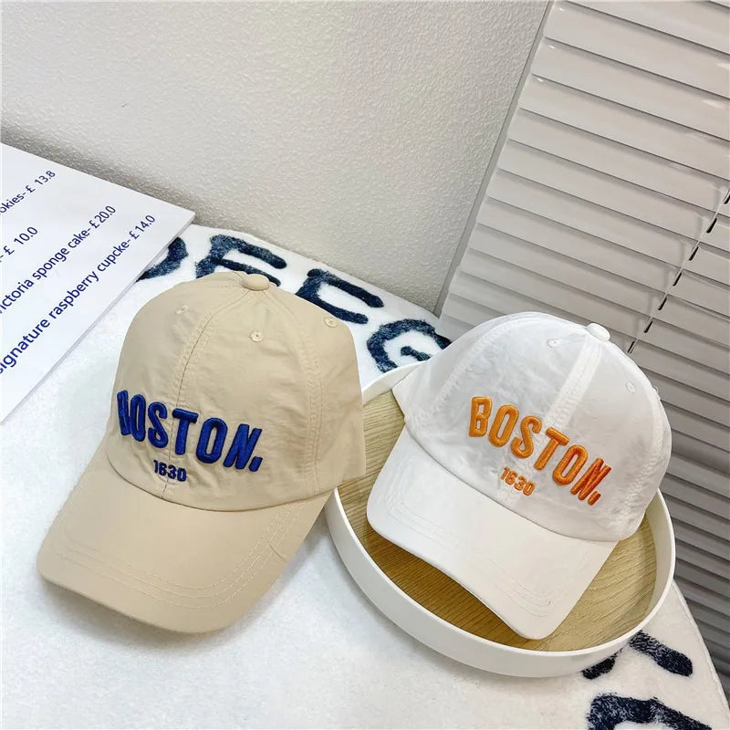 Quick Drying Children Baseball Cap Summer Sun Hat Adjustable Letter Embroidered Hat For Boys Girls