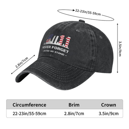 Never Forget September 11 2001 Memorial Day American Flag Casual Baseball Cap