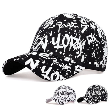 Letters Graffiti Printed Baseball Cap Fashion Outdoor Cotton Dad Hat Casual Sports Hip-Hop Hats Men and Women