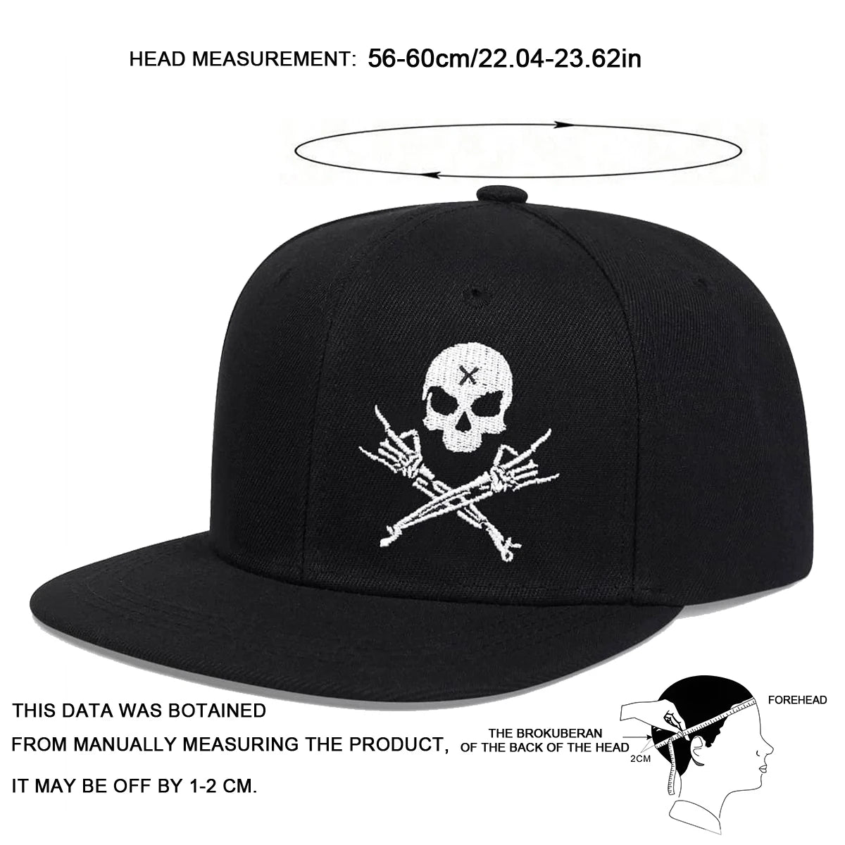 Unisex Skeleton Fingers Embroidery Hip-hop Hats Spring Autumn