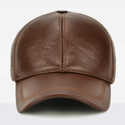 2026 New Style Men Cowhide Hat Winter Warm Outdoor