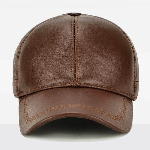 2026 New Style Men Cowhide Hat Winter Warm Outdoor