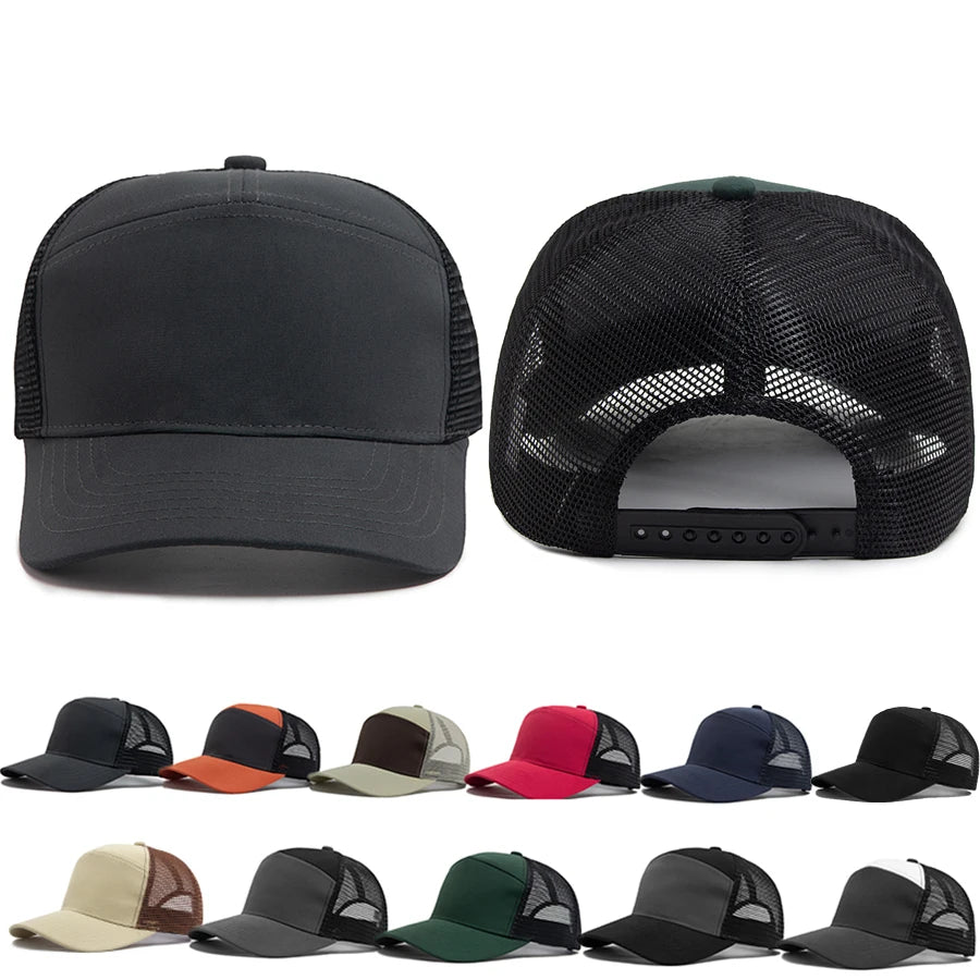 Fashion Hip Hop Mesh Caps Summer 7 Panel Men's Baseball Cap