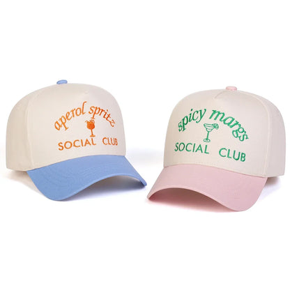 Unisex Social Club Embroidery Baseball Caps Spring Autumn