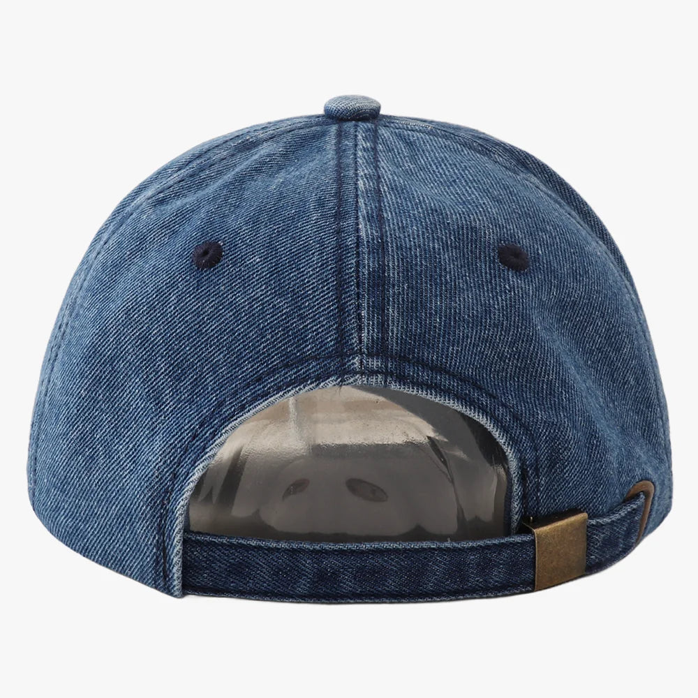 New Korean Washed Distressed Denim Jeans Ripped Baseball Cap