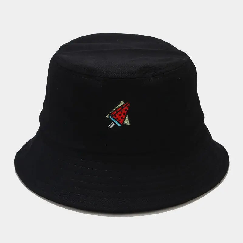 2024 Panama Bucket Hat Fruit Strawberry Embroidered Fishing Cap