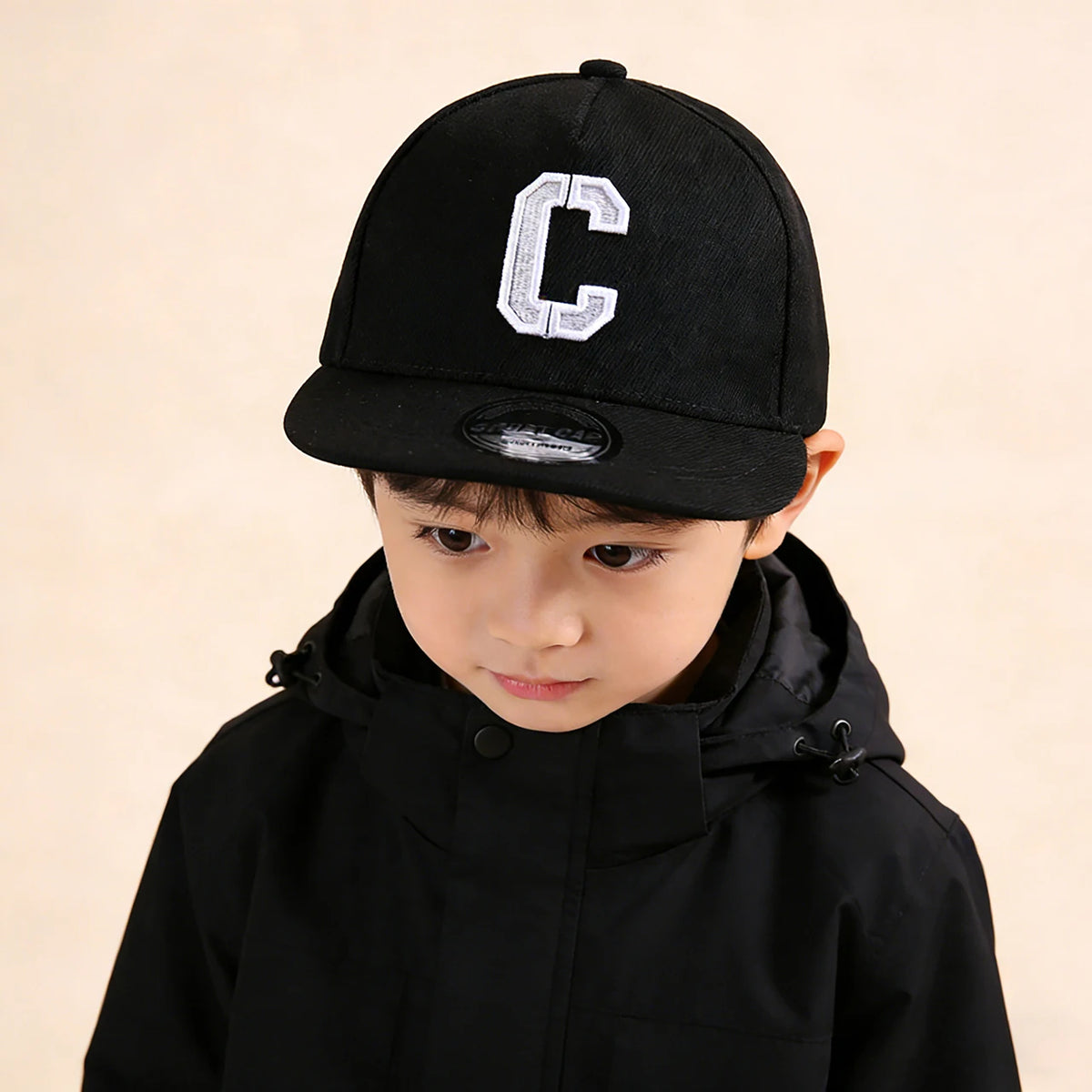 Kids Snapback Cap Embroidered Letter Flat Brim Baseball Hat For Children Boy Girl Solid Color Summer Sun Hats
