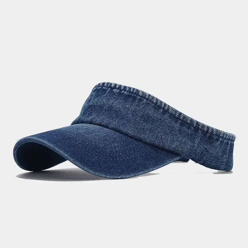 Denim Cloth Empty Top Hat Women Men Unisex Retro Visor Cap