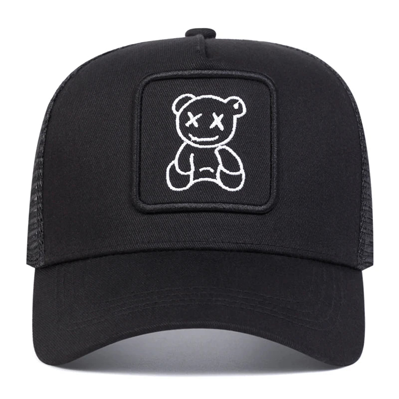 Unisex XX Little Bear Embroidery Baseball Net Caps Spring and Summer