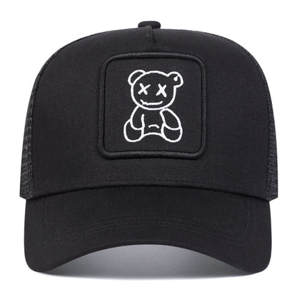 Unisex XX Little Bear Embroidery Baseball Net Caps Spring and Summer