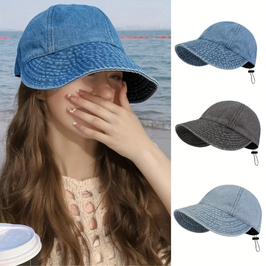 Summer Sun Cowboy Hat Foldable Wide Brim Women Hiking Bucket Hat