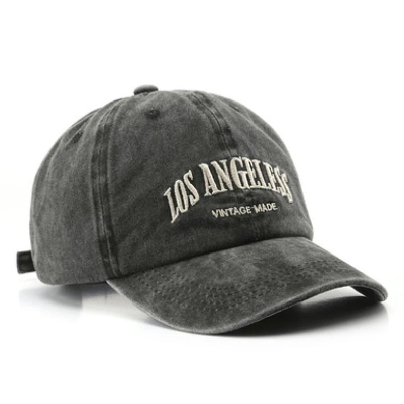 Washed Los Angeles Letter Embroidery Men's Fashion Trend Retro Baseball Cap Women's