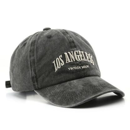 Washed Los Angeles Letter Embroidery Men's Fashion Trend Retro Baseball Cap Women's
