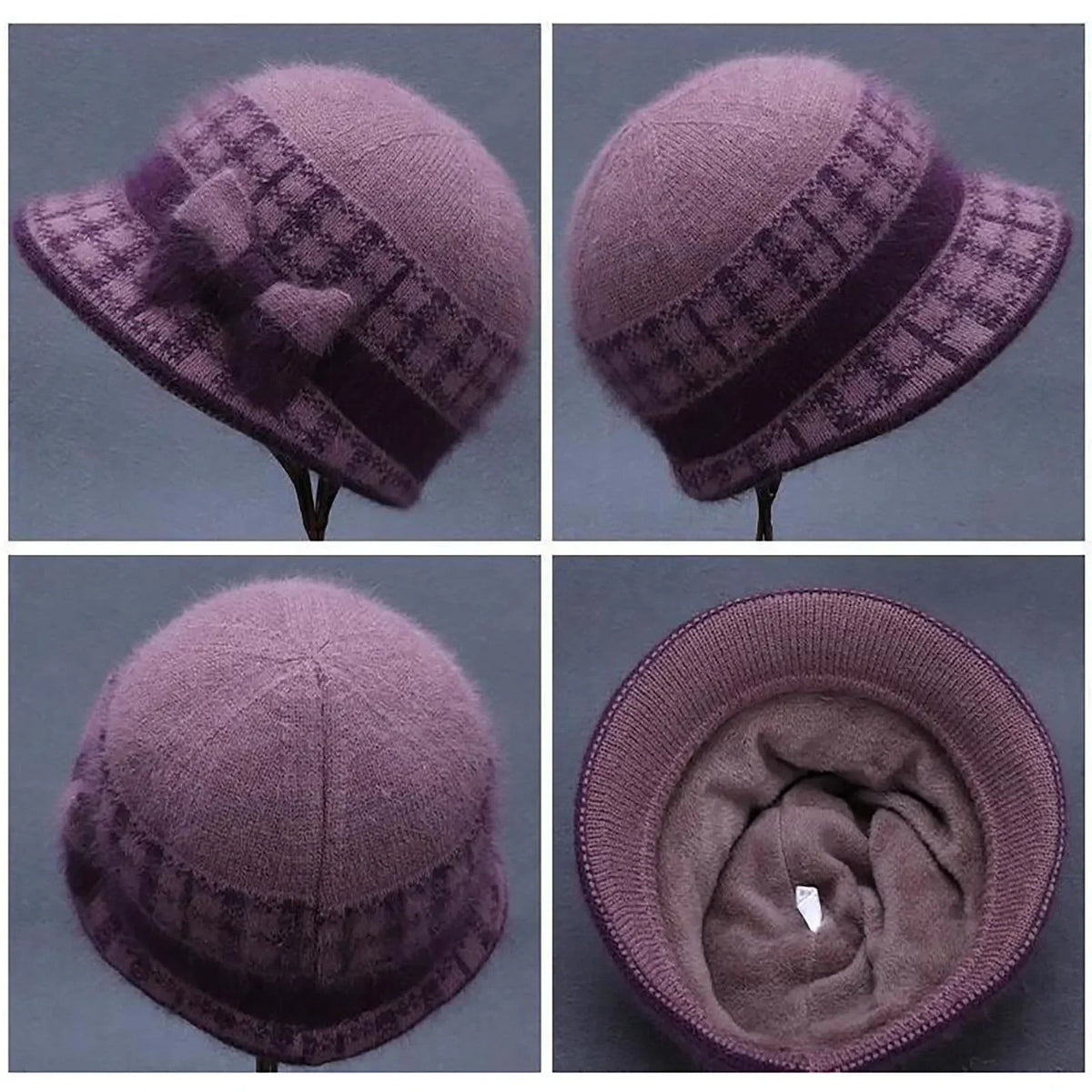 Elderly Women Plush Thick Warm Hair Cap