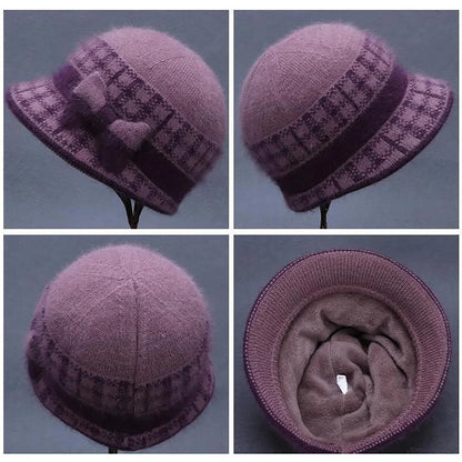 Elderly Women Plush Thick Warm Hair Cap