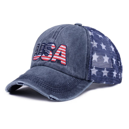 Star-Patterned Fabric Patchwork Baseball Cap