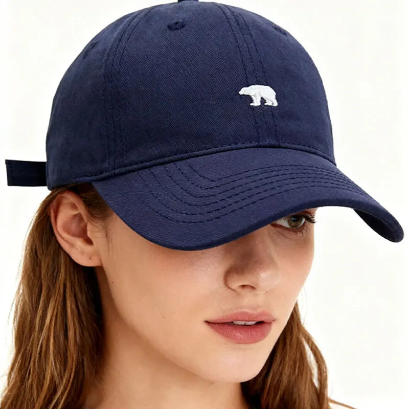 Polar Bear Embroidered Baseball Cap, Sun Protection, Stylish And Versatile For Men And Women