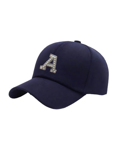 1 Pc Pearl Letter A-Z Women's Couple Woman's Stylish Baseball Cap