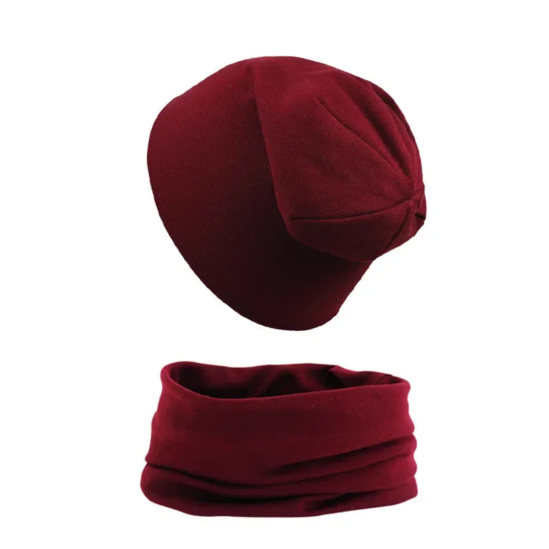 New Baby Hat Scarf Set Boys Girls Cap Autumn Winter Soft Elastic Beanie Hats Cotton