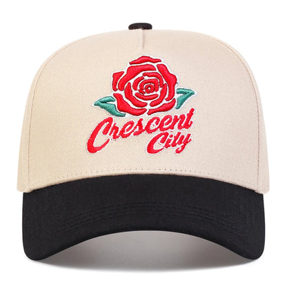Unisex Rose Letter Embroidery Baseball Caps Spring Autumn