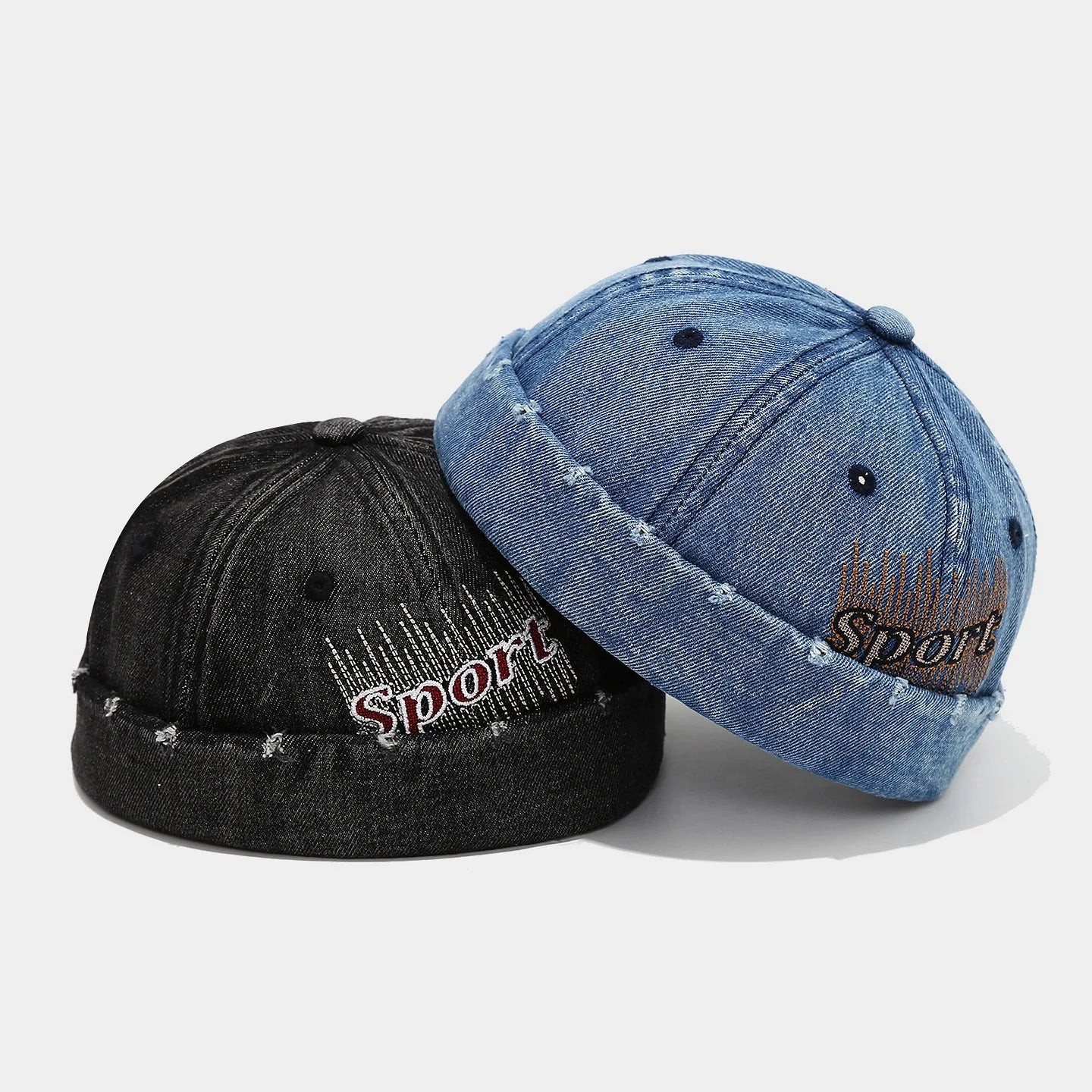Vintage Washed Denim Brimless Hat