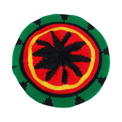 New Jamaican Reggae Loose Knitted Beanie Warm Wool Knitted Rainbow Hat