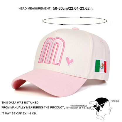 Unisex M Love Heart Embroidery Baseball Caps Spring Autumn