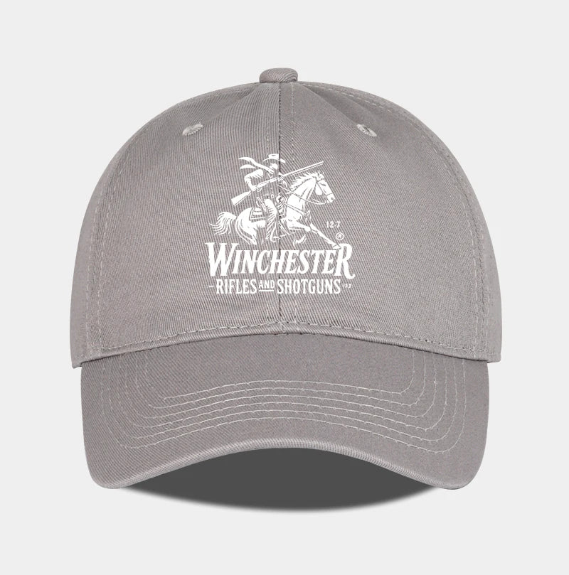 Winchester Cowboy Logo Print Soft Top Baseball Cap Soft Comfortable Breathable Adjustable Retro Western Style