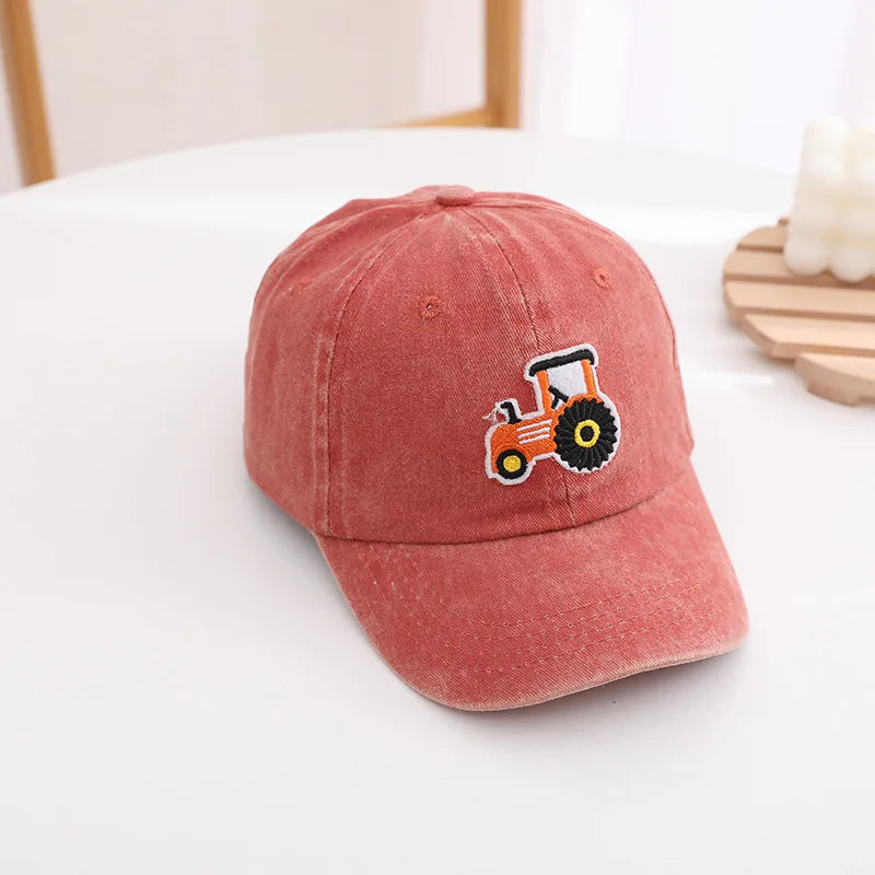 Boys Baseball Cap Tractor Embroidered 2026 Summer Kids
