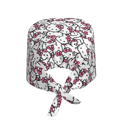Custom Hello Kitty Medical Staff Scrubs Hat Women Men Cartoon Chara For Chef Hat