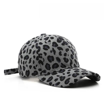 Unisex Leopard Baseball Cap For Women Men's Retro Corduroy Winter Hat
