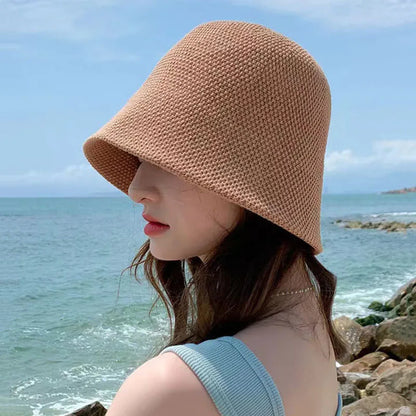 Versatile Bucket Hat Women Summer Hat Weave Sun Hat