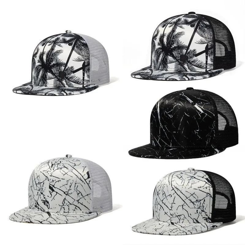 Hip-hop Flat Brim Baseball Cap Breathable Mesh Cap Spring Summer