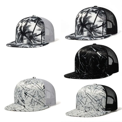 Hip-hop Flat Brim Baseball Cap Breathable Mesh Cap Spring Summer