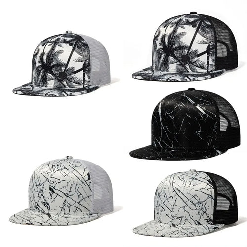 Hip-hop Flat Brim Baseball Cap Breathable Mesh Cap Spring Summer