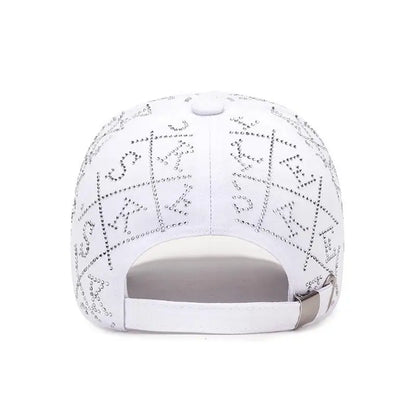 Korean Style Glittering Diamond Letter Baseball Cap