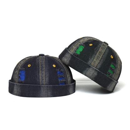 Fashion Vintage Docker Cap Rolled Cuff Adjustable Melon Cap
