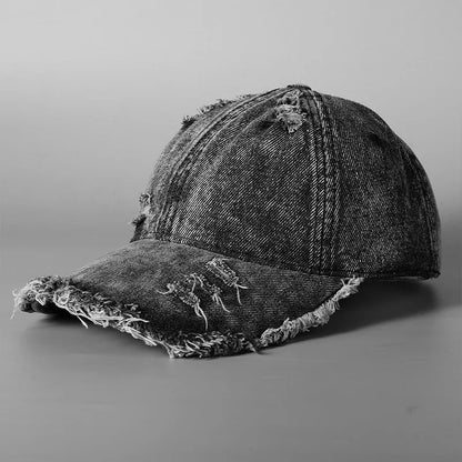 Washed Denim Baseball Cap Unisex Large Brim Face Slimming Street Fashion Hat