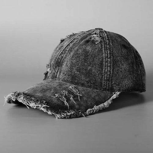 Washed Denim Baseball Cap Unisex Large Brim Face Slimming Street Fashion Hat