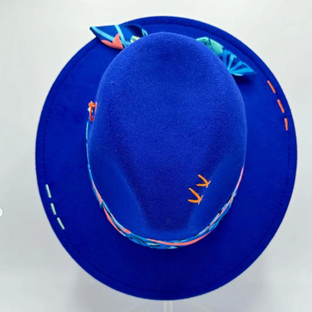 Suede Fedora Painting Felt Hats For Men And Women