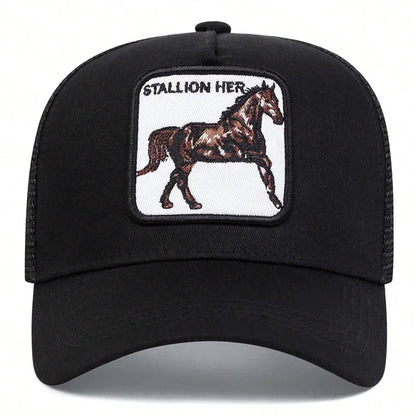 Unisex Stallion Her Letter Embroidery Baseball Net Caps Outdoor