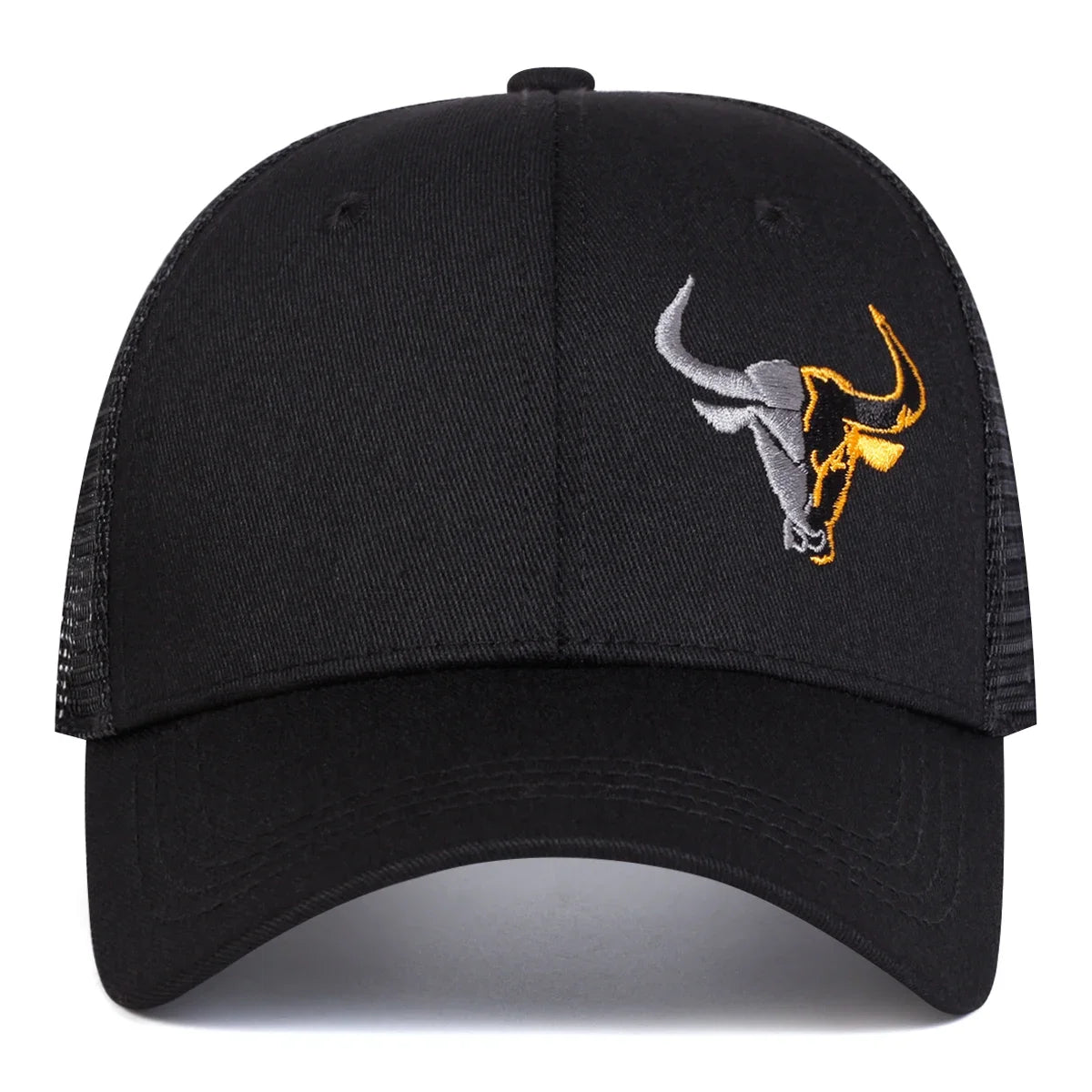 Unisex Ox Head Embroidery Baseball Net Caps Spring and Summer