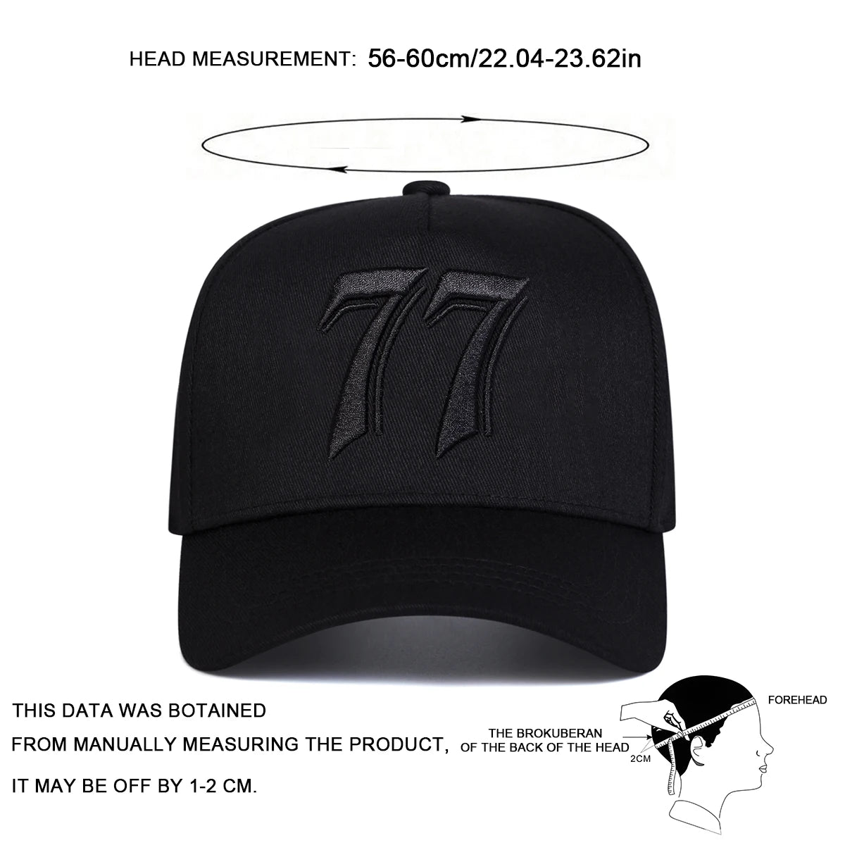 Unisex 77 Letter Embroidery Baseball Caps Spring Autumn Outdoor Sports Cap