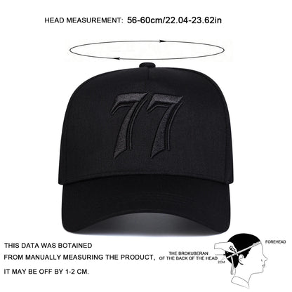 Unisex 77 Letter Embroidery Baseball Caps Spring Autumn Outdoor Sports Cap