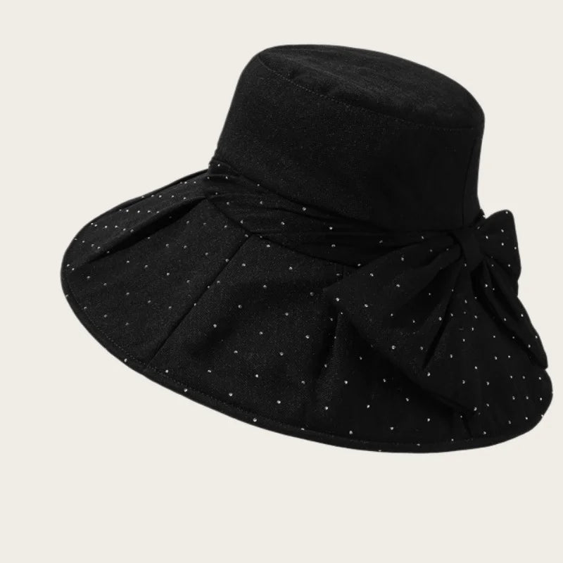 Brimmed Fabric Hat For Women Elegant Foldable Sun Hat