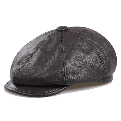 Genuine Leather Newsboy Caps For Men