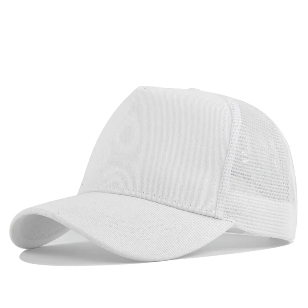 Customized Logo Hard Top 5 Panels Mesh Baseball Cap For Men Women