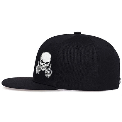 Unisex Skeleton Finger Embroidery Hip-hop Hats Spring Autumn Outdoor