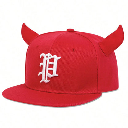 Unisex Personality Letter Embroidery Ox Horn Hip-hop Hats Outdoor Baseball Caps
