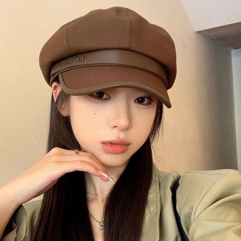 Autumn And Winter British Retro Newsboy Painter Hat